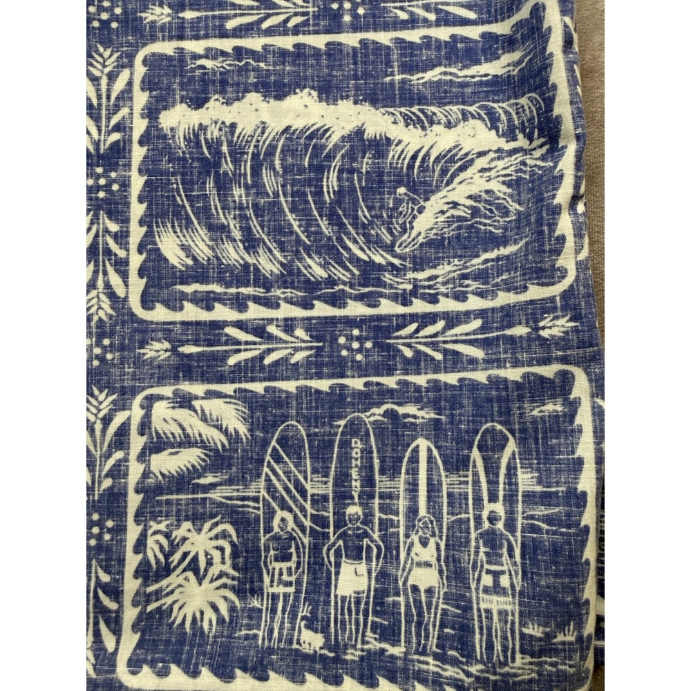 VTG Reyn Spooner Men L Blue White Ski Surf Beach Hawaiian Aloha Button Shirt USA - Picture 12 of 16